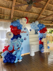 Blue's Clues First Birthday Backdrop Setup gallery image 2