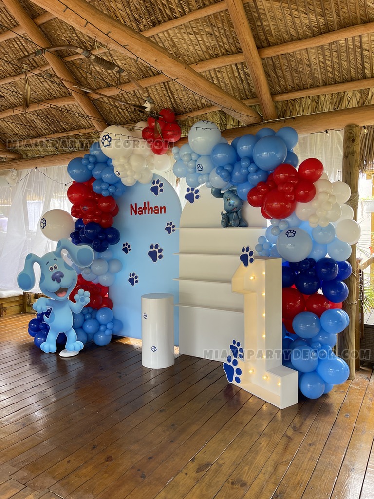 Blue's Clues First Birthday Backdrop Setup gallery image 3