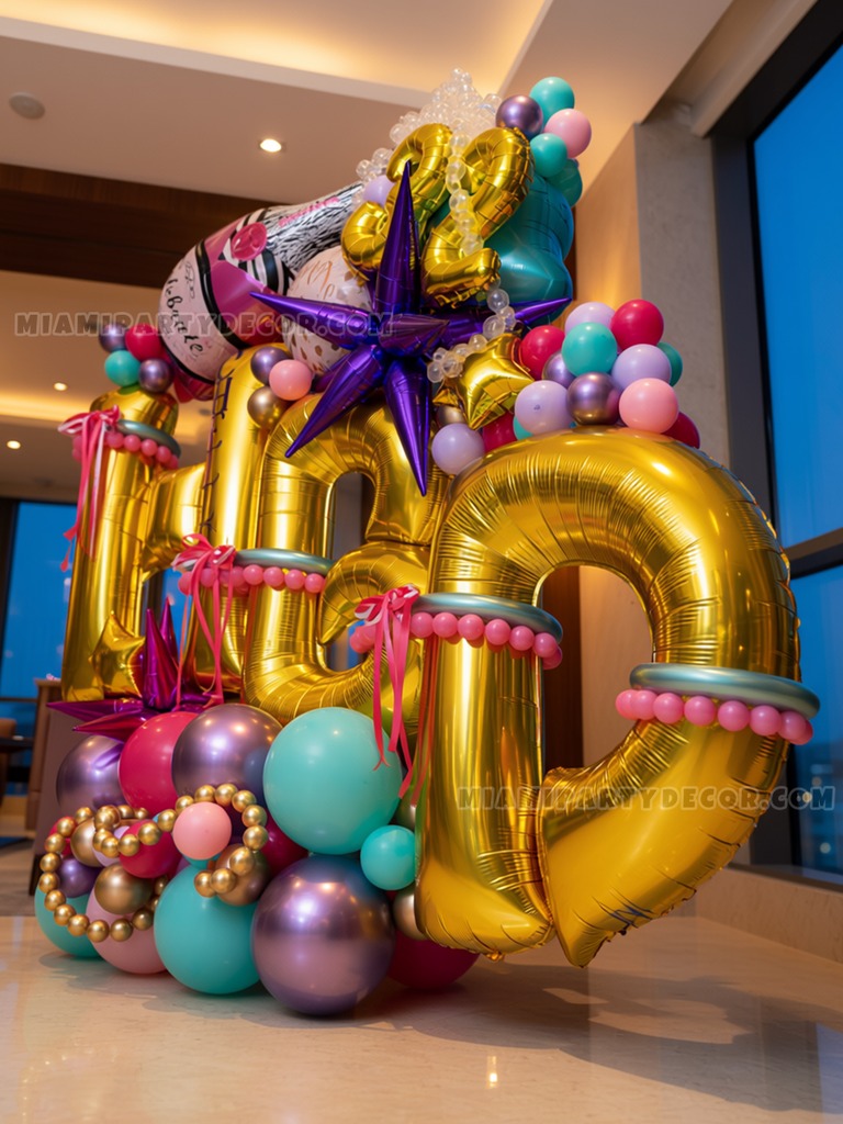 Champagne Birthday Balloon Sculpture gallery image 2