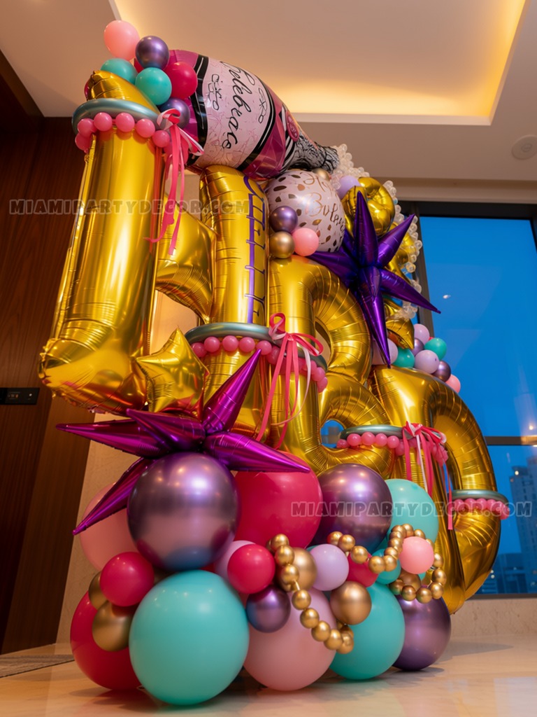 Champagne Birthday Balloon Sculpture gallery image 3