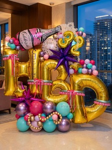 Champagne Birthday Balloon Sculpture