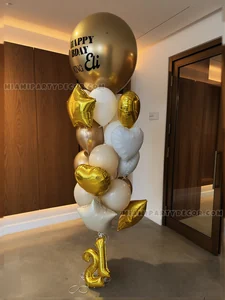 Gold 21st Birthday Balloon Bouquet gallery image 2