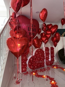 I Love You Heart Balloon Room Decor Setup gallery image 2