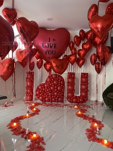 I Love You Heart Balloon Room Decor Setup