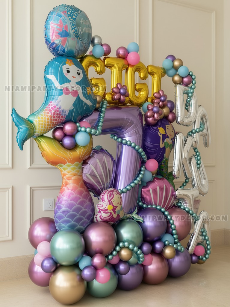 Mermaid Birthday Balloon Number Sculpture gallery image 2
