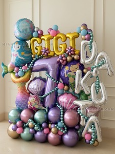 Mermaid Birthday Balloon Number Sculpture gallery image 3