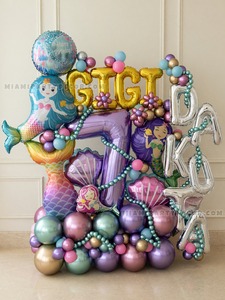 Mermaid Birthday Balloon Number Sculpture