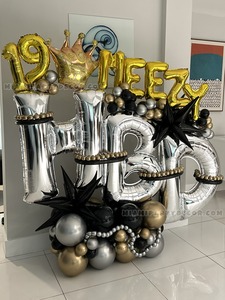 Metallic 19th Birthday Balloon Sculpture gallery image 2