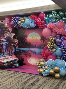 Miami Vice Balloon Backdrop Setup gallery image 3