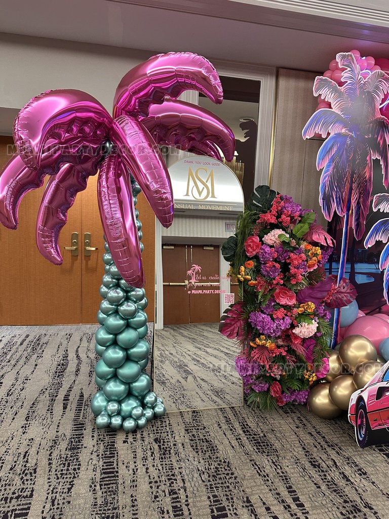 Miami Vice Balloon Backdrop Setup gallery image 6