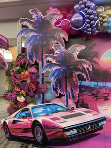 Miami Vice Balloon Backdrop Setup gallery image 7