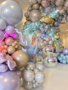 Pastel Iridescent Shimmer Backdrop with Balloon Garland gallery image 2