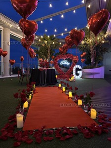 Red Rose Heart Birthday Backdrop Setup gallery image 2
