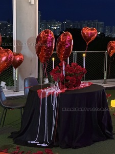 Red Rose Heart Birthday Backdrop Setup gallery image 4