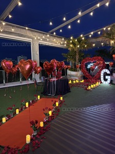 Red Rose Heart Birthday Backdrop Setup gallery image 5