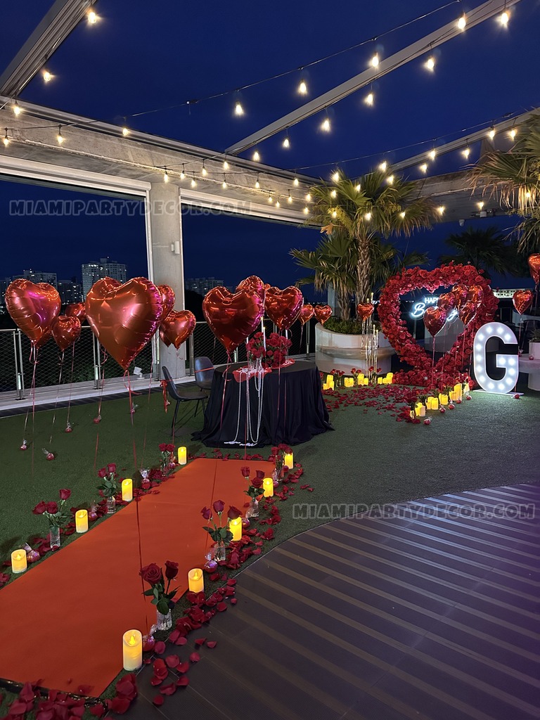 Red Rose Heart Birthday Backdrop Setup gallery image 5