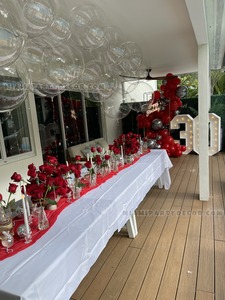 Red and Silver 30th Birthday Balloon Garland Setup gallery image 4