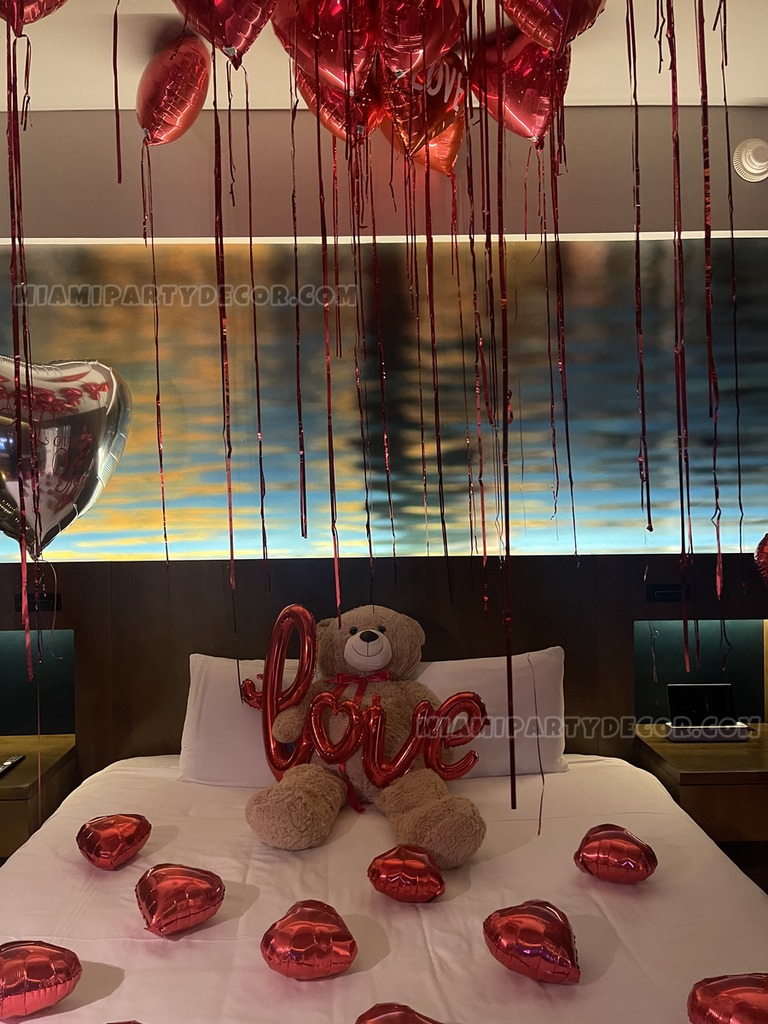 Romantic Love Hotel Room Balloon Decor gallery image 2