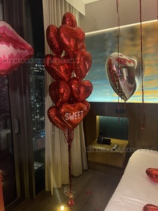 Romantic Love Hotel Room Balloon Decor gallery image 4