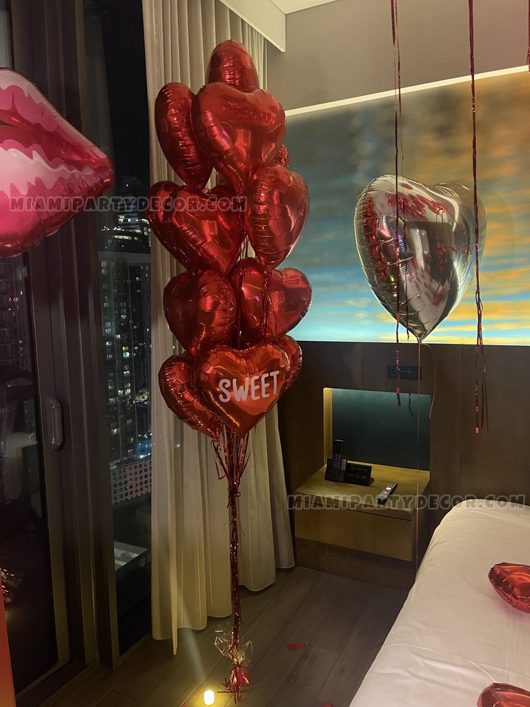 Romantic Love Hotel Room Balloon Decor gallery image 4