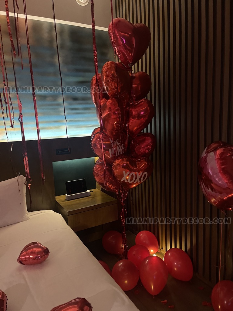 Romantic Love Hotel Room Balloon Decor gallery image 5