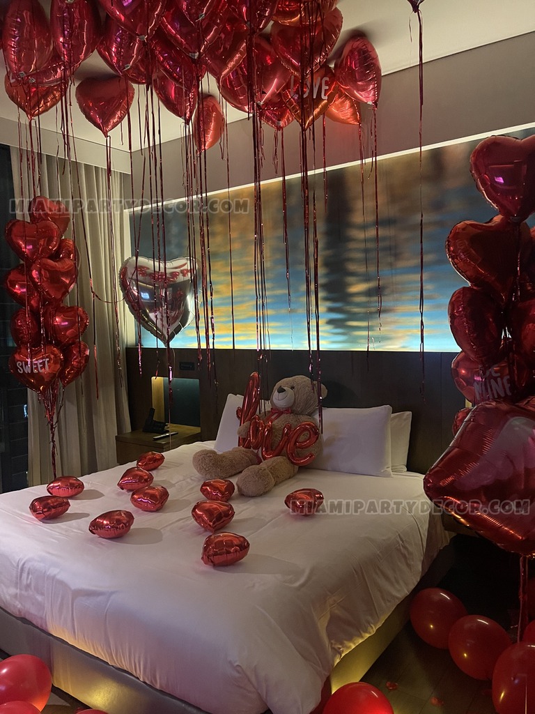 Romantic Love Hotel Room Balloon Decor