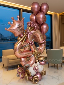Rose Gold 40th Birthday Balloon Sculpture gallery image 2