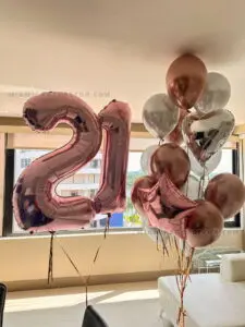 Rose Gold Balloons Bouquet for 21st Birthdays in Miami image 1
