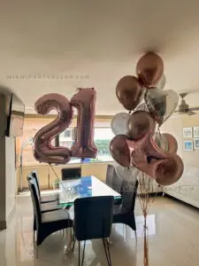 Rose Gold Balloons Bouquet for 21st Birthdays in Miami image 4