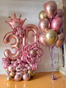 30 Birthday Balloons Sculpture in Miami image 2