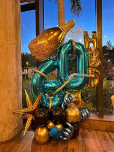 60th Birthday Balloon Bouquet Decor in Miami image 1