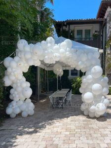 White Organic Balloon Arch in Miami image 1