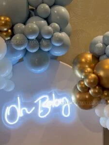 Baby Shower Backdrop in Miami with Oh Baby Neon image 4