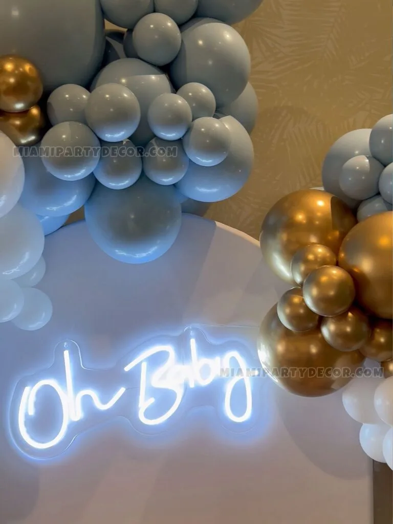 Baby Shower Backdrop in Miami with Oh Baby Neon image 4