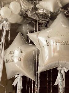 Balloon Room Decor in Miami for Silver White Birthdays image 4