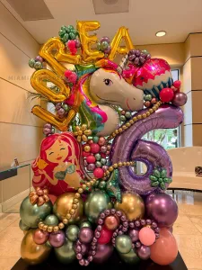 Unicorn Balloon Sculpture in Miami for 6th Birthdays image 1