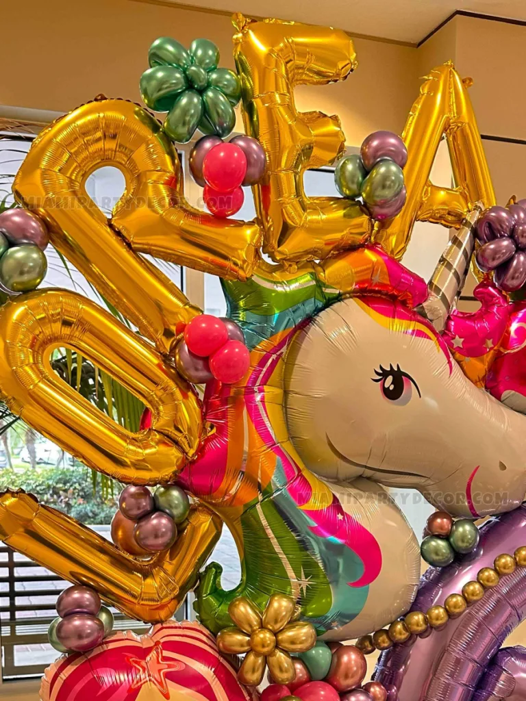 Unicorn Balloon Sculpture in Miami for 6th Birthdays image 2