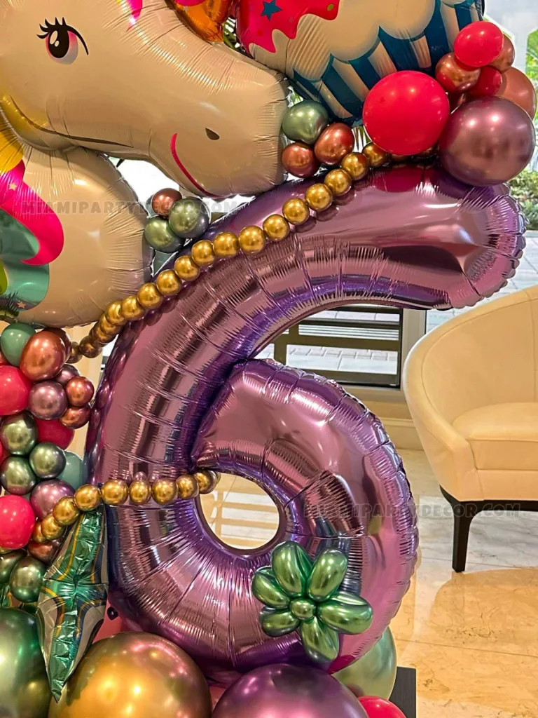 Unicorn Balloon Sculpture in Miami for 6th Birthdays image 3