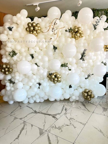 White Balloons Wall Backdrop