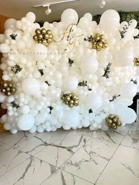 White Balloons Wall Backdrop