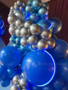 Bar Mitzvah Theme Backdrop in Miami | Blue & Silver image 2