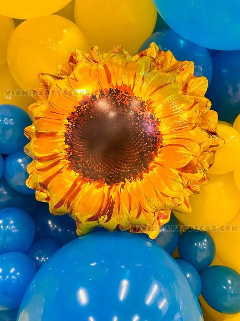 Sunflower Balloons Backdrop in Miami for Birthdays image 2