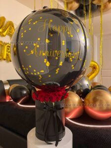 Miami Birthday Room Decoration with Black and Gold Balloons image 3