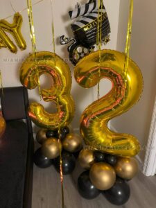 Miami Birthday Room Decoration with Black and Gold Balloons image 5