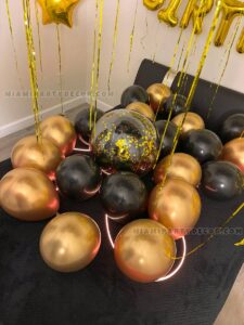 Miami Birthday Room Decoration with Black and Gold Balloons image 6