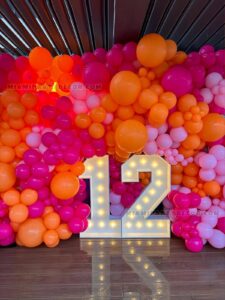Birthday Balloon Wall in Miami with Light Up 12 image 1
