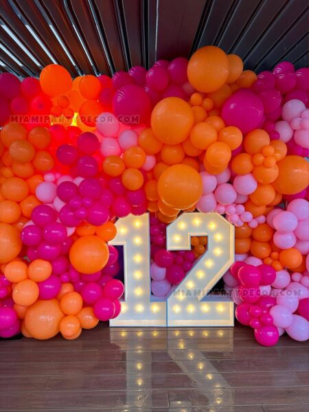 Birthday Balloon Wall with Light Up 12