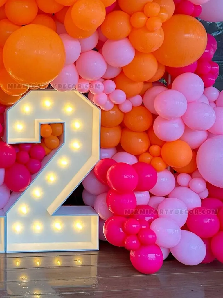 Birthday Balloon Wall in Miami with Light Up 12 image 3