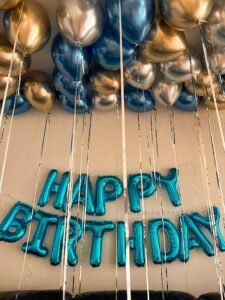 Birthday Home Decoration in Miami Blue & Gold image 3