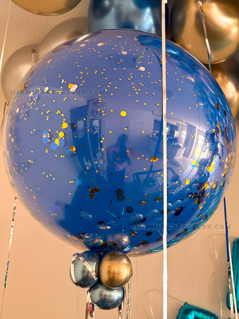 Birthday Home Decoration in Miami Blue & Gold image 4